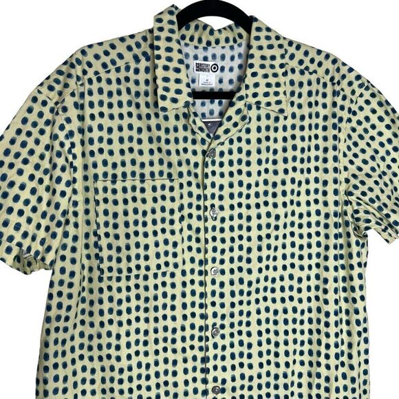 NWT House of Aama Adult Green Polka Dot Shirt Medium - Picture 4 of 9